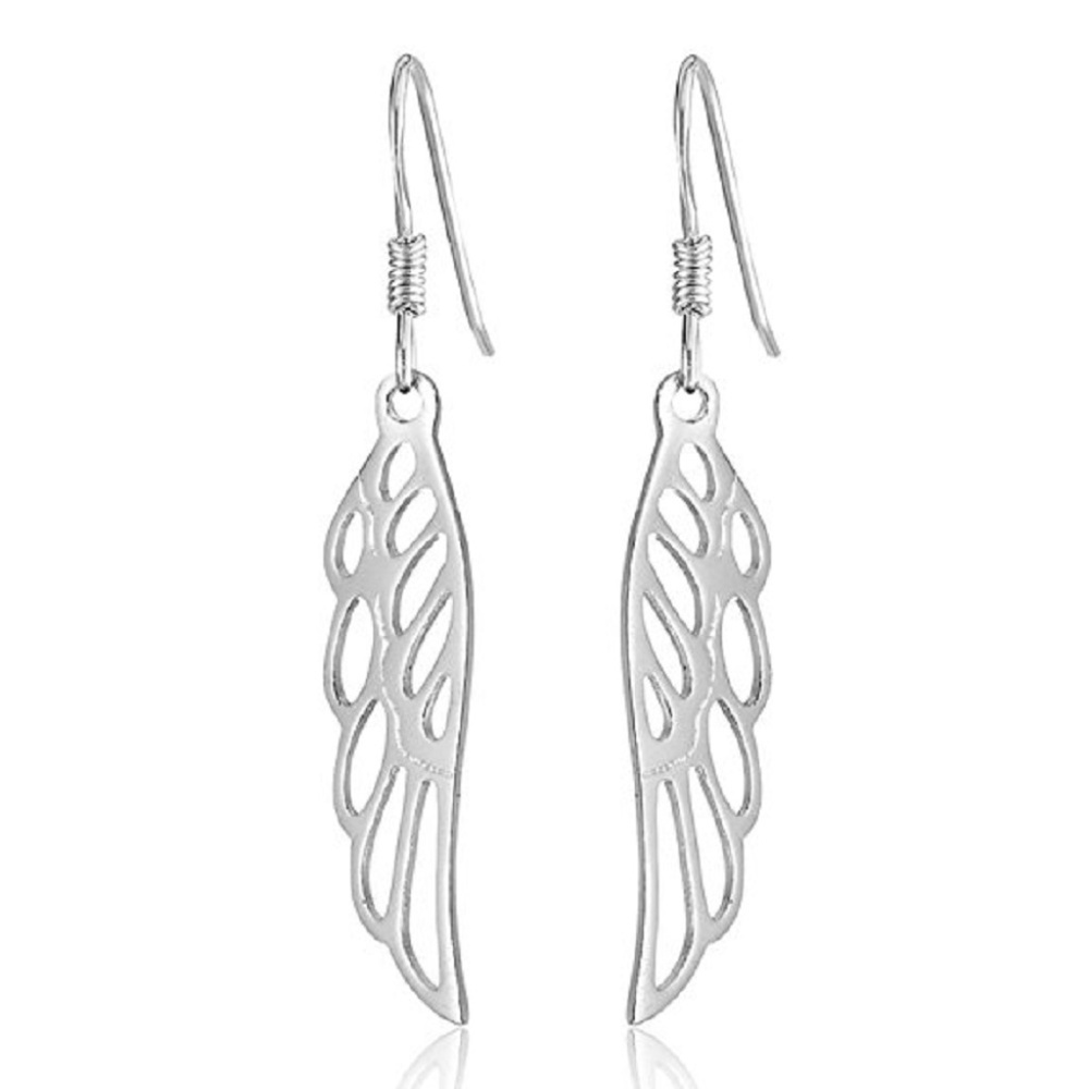Elegant Angel Wing Drop Earrings - Picture 1 of 5